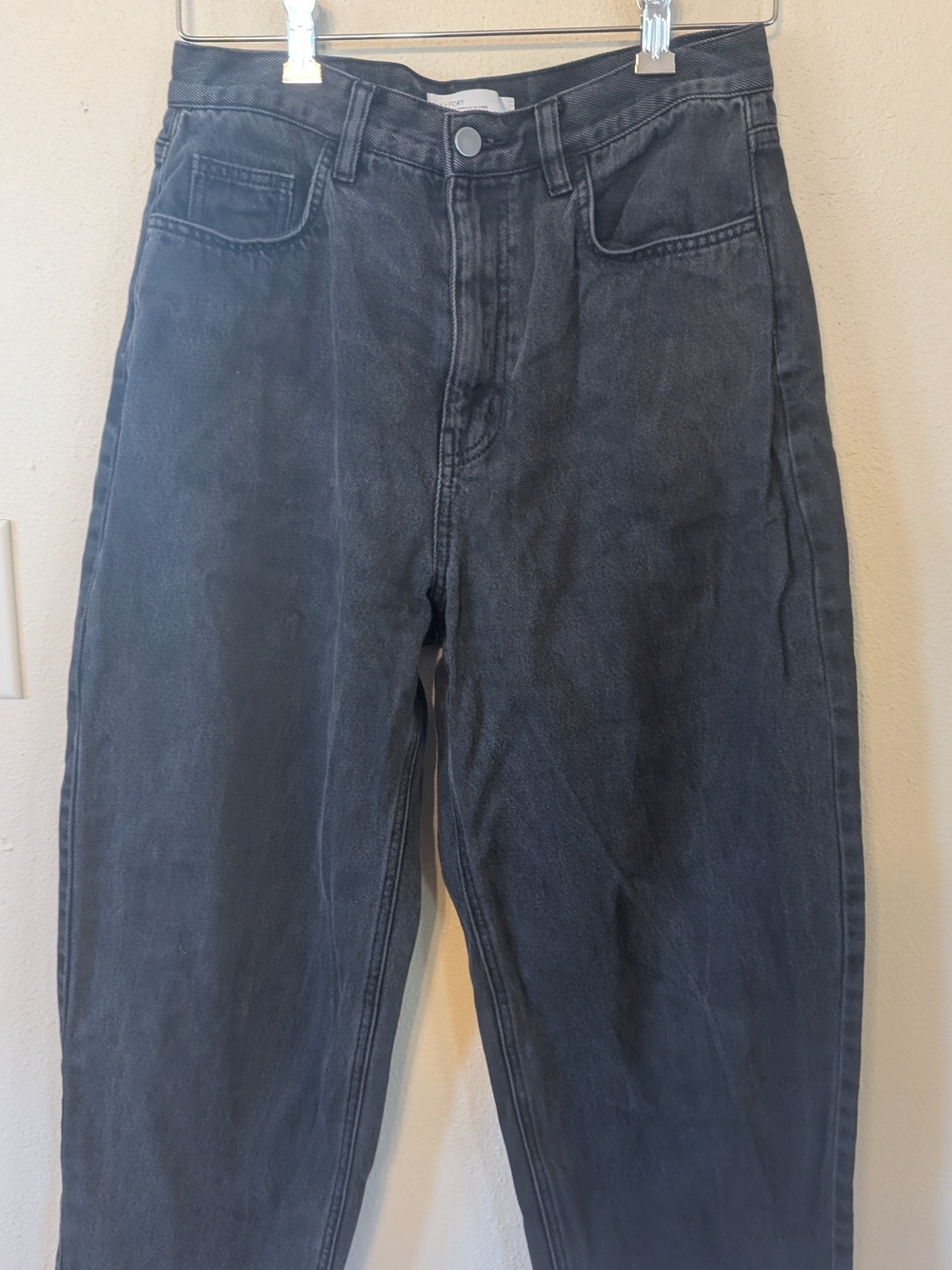 Oak + Fort High Waisted Frayed Hem Black Jeans Size 30 - Picture 1 of 5